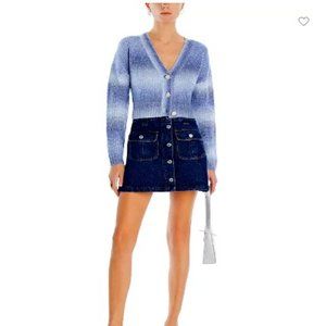 NWT Aqua Ombre Check Knit Cardigan Small